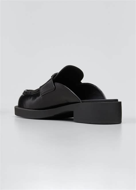 prada pebbled leather mule logo|Prada Logo Loafer Mule (Women) .